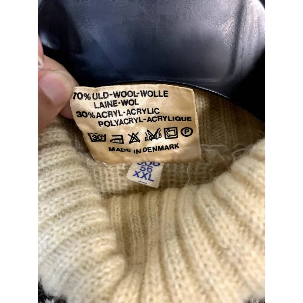 Vintage BS Scandinavian Design Nordic Wool Turtleneck Sweater Size 56/XXL - Picture 11 of 11